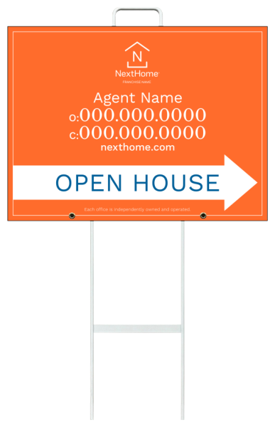 Grab and Go Agent Open House Sign Panel Unit, 18h x 24w, 4mm Corrugated