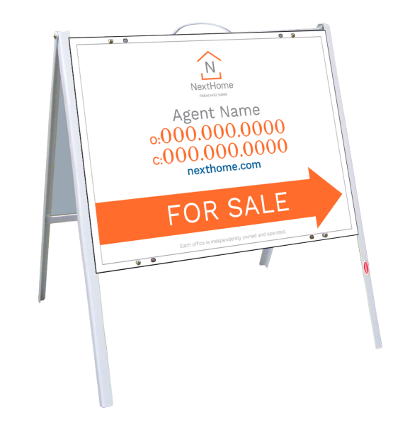 A-Frame and Agent For Sale Sign Panel Unit, 18h x 24w, .090 Poly