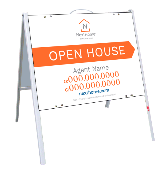 A-Frame and Agent Open House Sign Panel Unit, 18h x 24w, .090 Poly