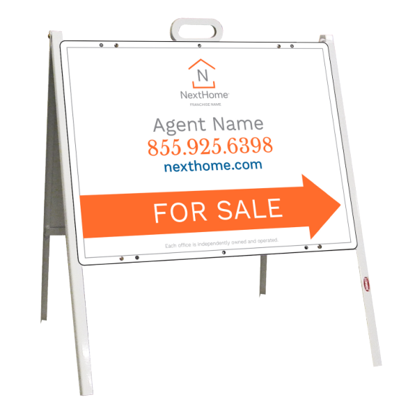A-Frame and Agent For Sale Sign Panel Unit, 18h x 24w, Steel