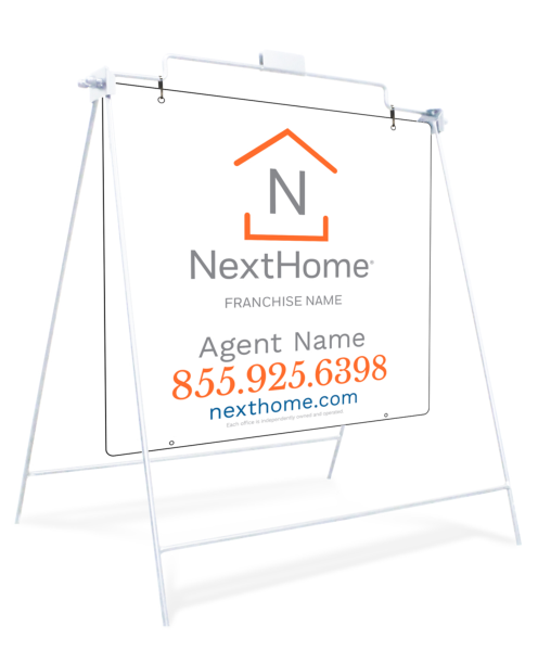 White Swinging A-Frame and Sign Panel Unit, 24h x 24w, PVC