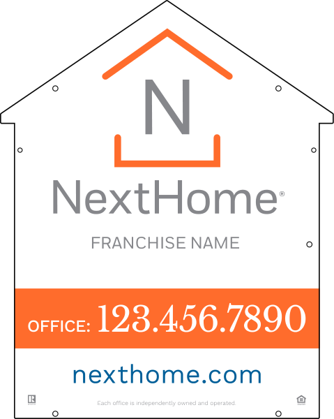 Reflective Universal House Shape Sign Panel DF, 30h x 24w, 3mm Aluminum Composite