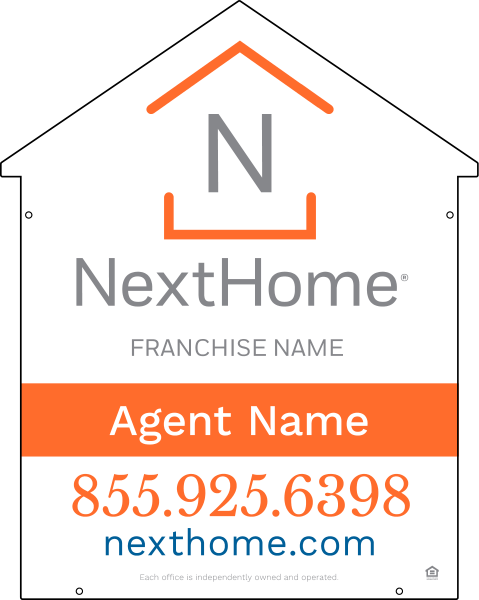 Reflective House Shape Sign Panel DF, 30h x 24w, 3mm Aluminum Composite