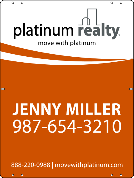 Agent Sign Panel, 24h x 18w, Steel