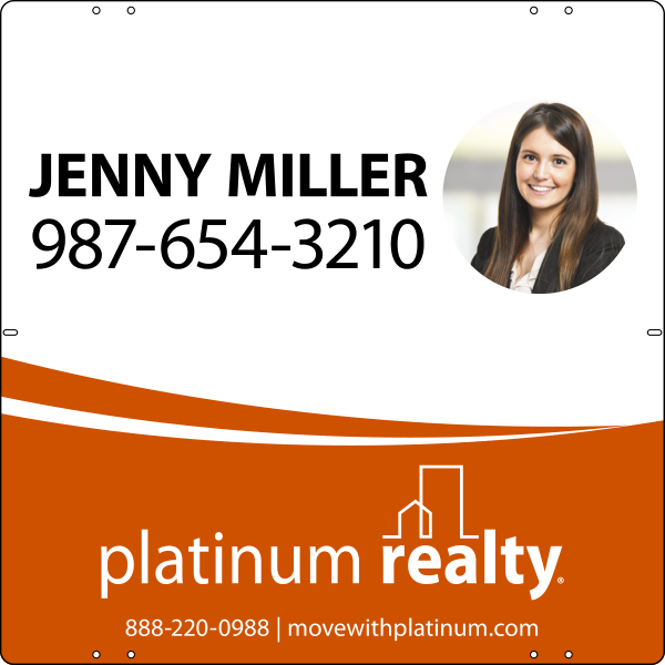 Agent Photo Sign Panel, 24h x 24w, Steel