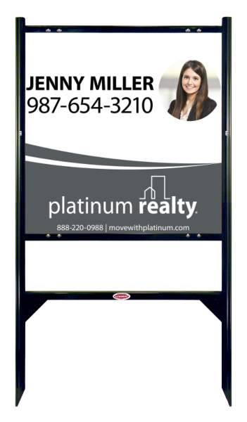 Angle Iron Frame with One Rider Insert and Sign Panel Unit, 24h x 24w