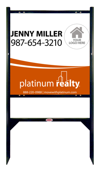 Angle Iron Frame with One Rider Insert and Sign Panel Unit, 24h x 24w