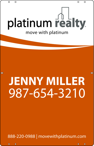 Agent Sign Panel, 28h x 18w, Steel