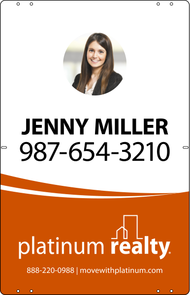 Reflective Agent Photo Sign Panel, 28h x 18w, Steel