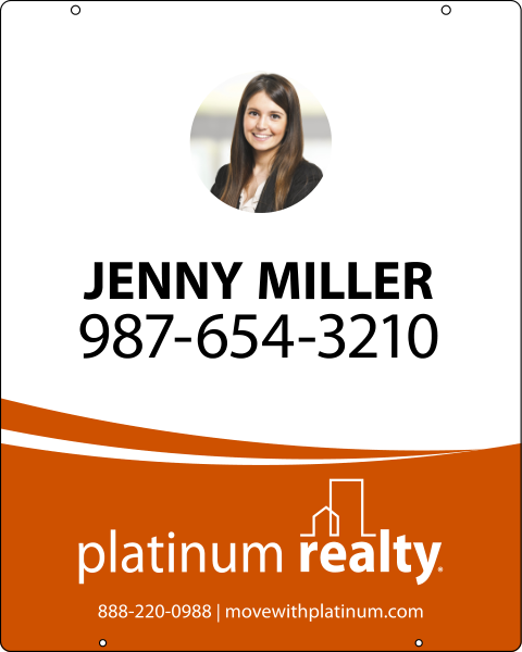 Agent Photo Hanging Sign Panel, 30h x 24w, Steel