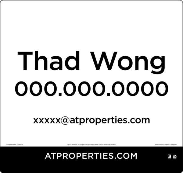 Agent Sign Panel, 27.5h x 29w, 3MM Aluminum Composite -  2 Post & Fence Frame Setup Sold Separately