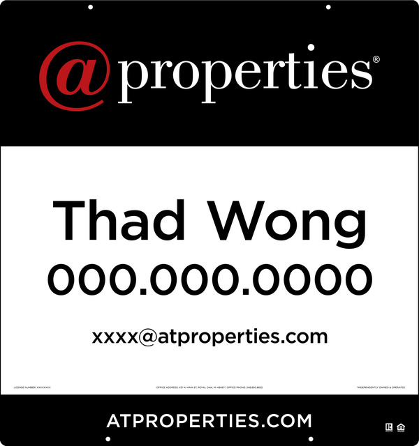 Agent Hanging Sign Panel, 32h x 30w, Steel