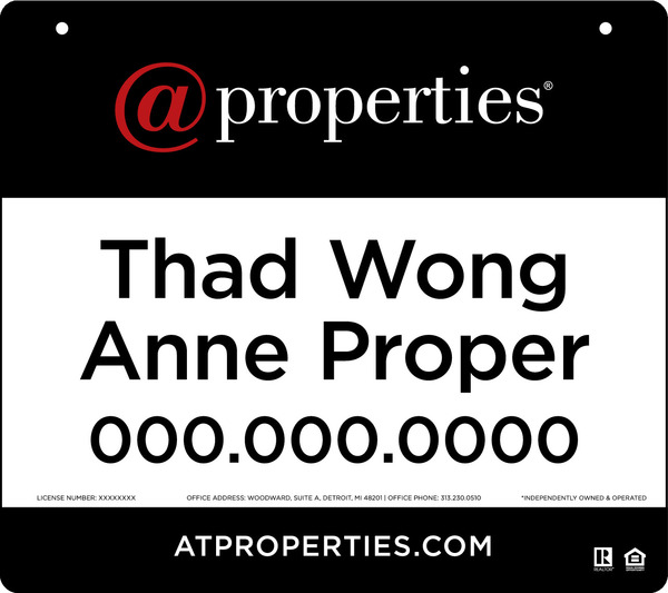 Agent Hanging Sign Panel, 16h x 18w, 3MM Aluminum Composite