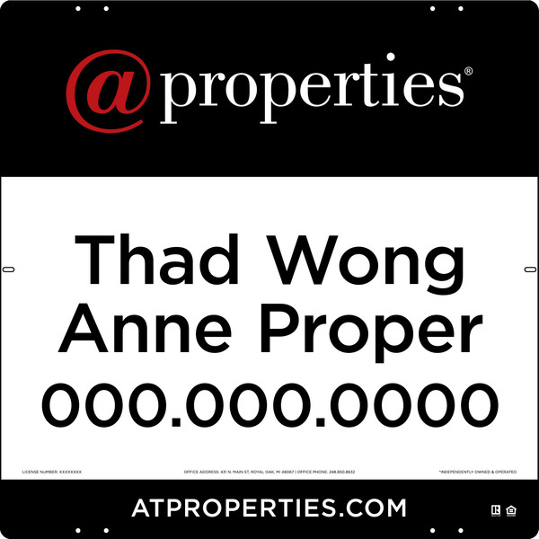 Agent Sign Panel, 24h x 24w, Steel