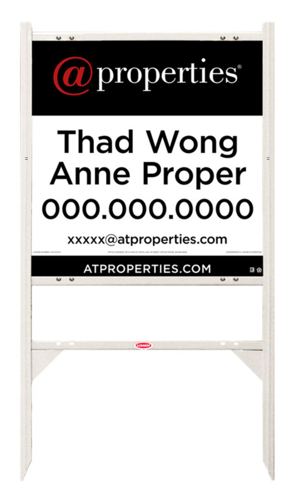 Angle Iron Frame w One Rider Slot and Agent Sign Panel Unit, 24h x 24w, Steel