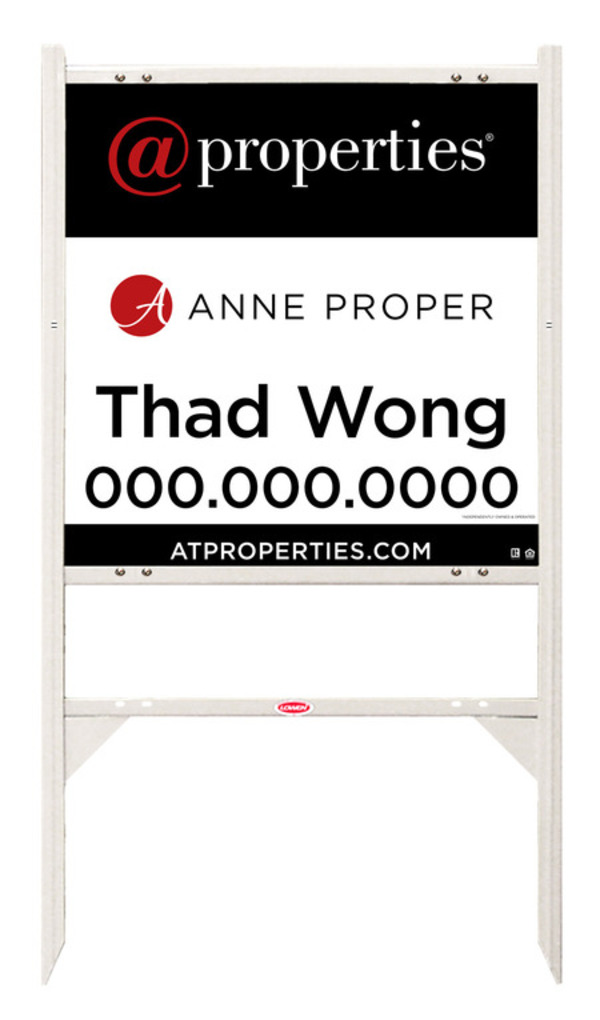 Angle Iron Frame w One Rider Slot and Agent w Logo Sign Panel Unit, 24h x 24w, Steel