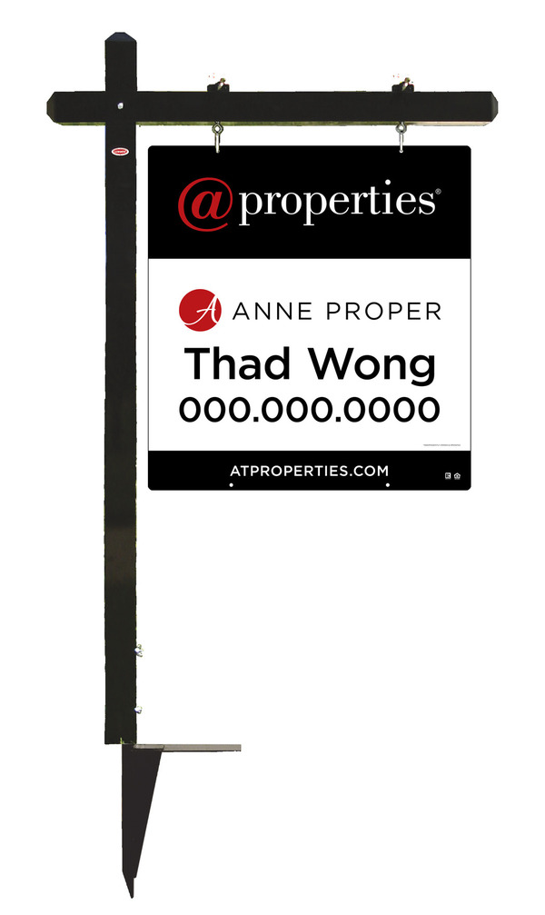 Sign Post and Agent w Logo Sign Panel Unit, 32h x 30w, 3MM Aluminum Composite