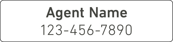Agent Name Sign Rider, 6h x 24w, 3MM Aluminum Composite - No Holes