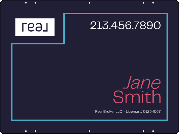 Agent Name Sign Panel, DF, 18h x 24w, 3mm Aluminum Composite