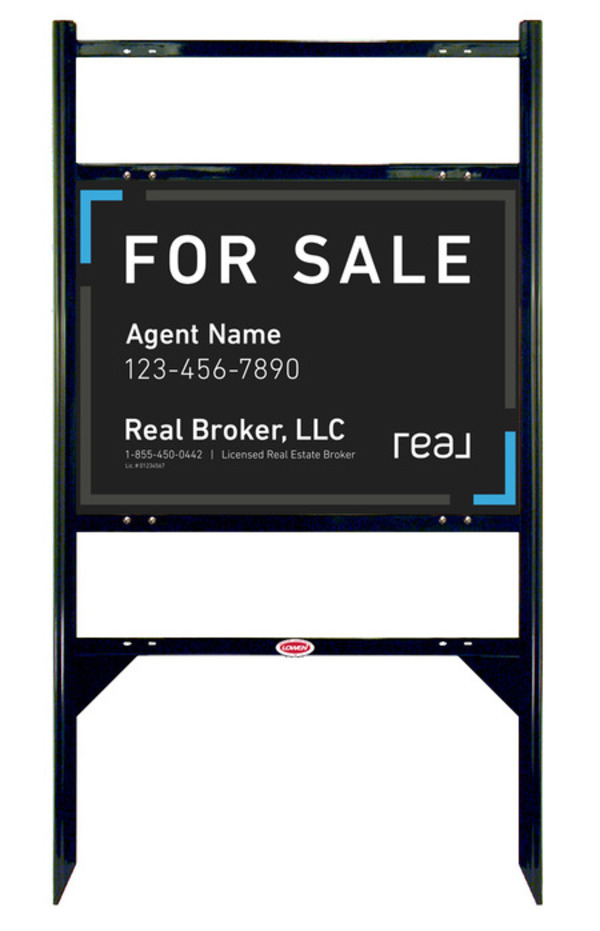 Angle Iron Frame with Two Rider Inserts and Agent Name Sign Panel Unit, 18h x 24w