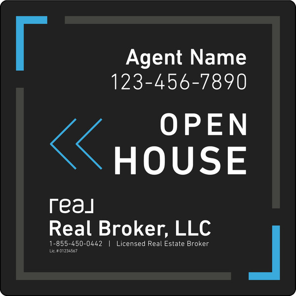 Agent Open House, SF Sign Panel, 20h x 20, 3MM Aluminum Composite