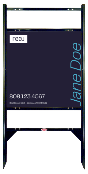 Angle Iron Frame with Two Rider Inserts and Agent Name Sign Panel Unit, 24h x 24w