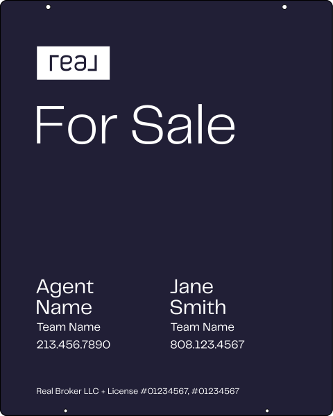 Hanging For Sale Agent Name Sign Panel, 30h x 24w, 3mm Aluminum Composite