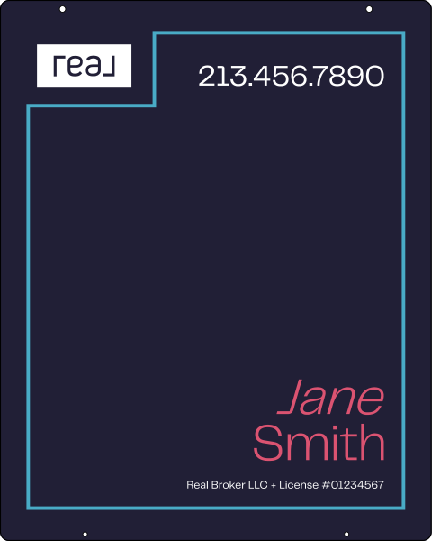 Hanging Agent Name Sign Panel, 30h x 24w, Steel