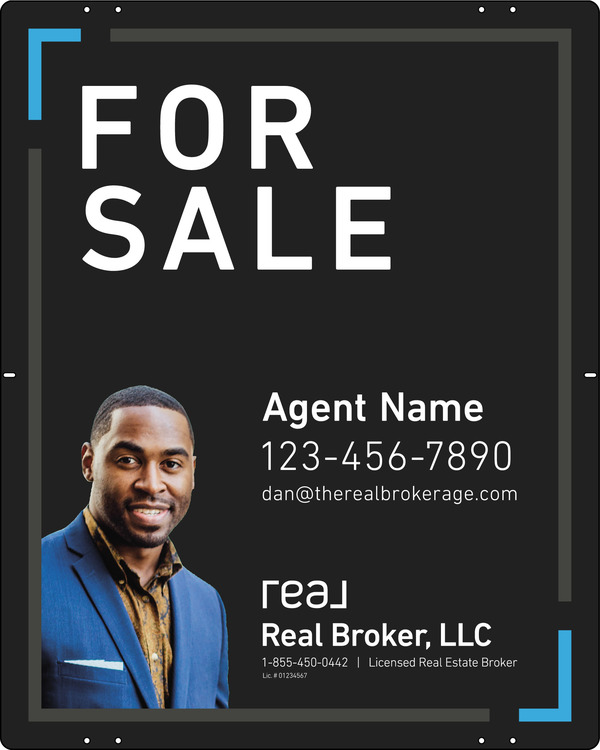 Agent Photo Sign Panel, 30h x 24w, Steel