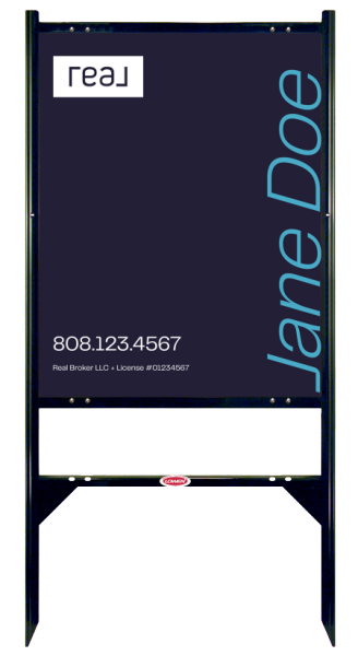 Angle Iron Frame with One Rider Inserts and Agent Name Sign Panel Unit, 30h x 24w