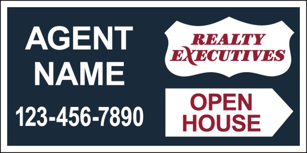 real estate open house sign panel, 4mm corrugated plastic 12h x 24w