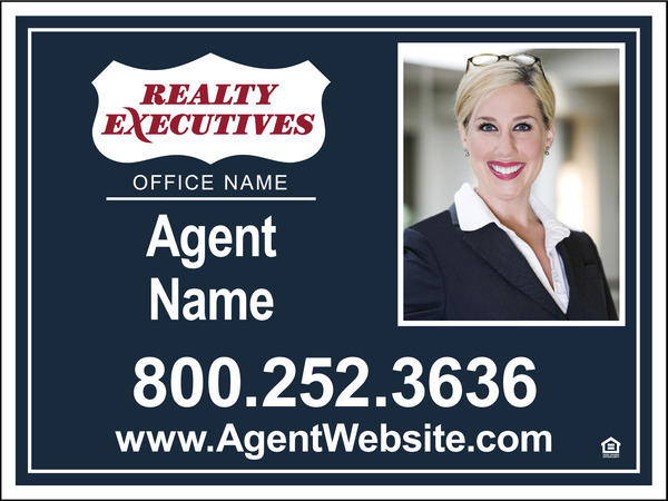 Real Estate hanging photo Sign Panel with grommets, .150 Polyethylene 18h x 24w