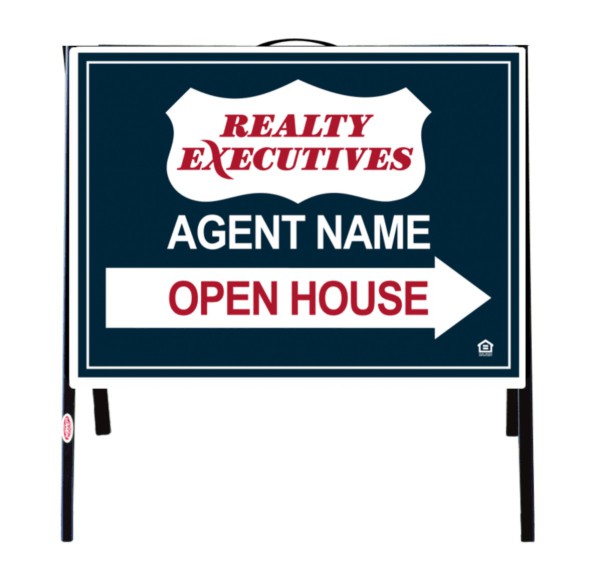 real estate open house A-frame and sign panel unit, .050 polyethylene 18h x 24w