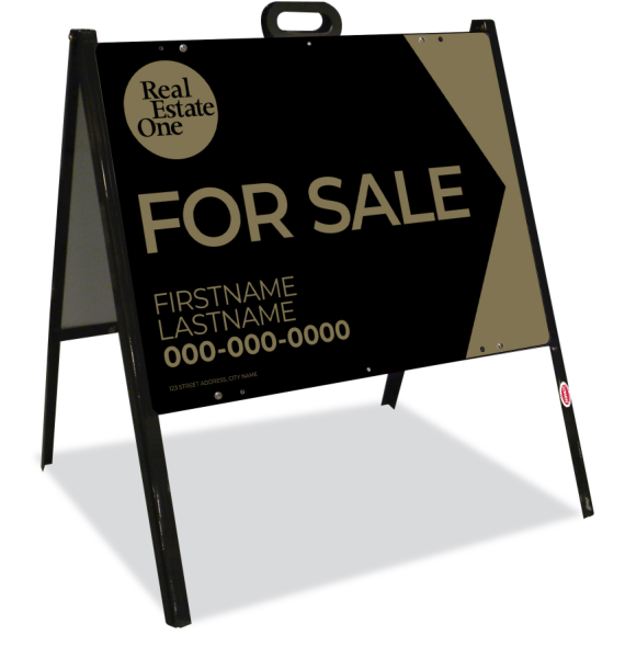 A-frame and Agent For Sale Sign Panel Unit, 18h x 24w, Steel