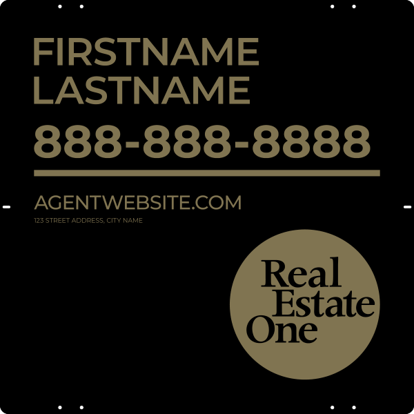 Agent Name Sign Panel, 24h x 24w, .040 Aluminum