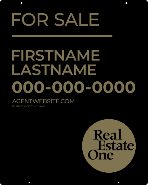 Agent Name Hanging Sign Panel, 30h x 24w, .063 Aluminum