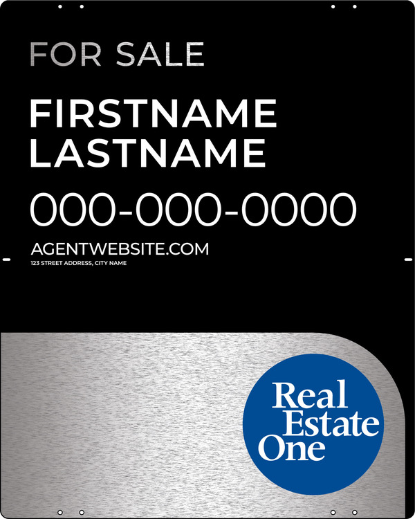 Agent Name Sign Panel, 30h x 24w, 3MM Brushed Aluminum Composite