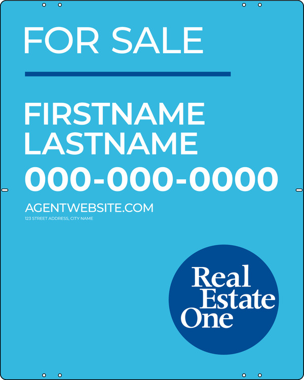 Agent Name Sign Panel, 30h x 24w, .040 Aluminum