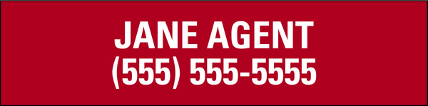 Agent Name Sign Rider, 24 GA Steel 6h x 24w