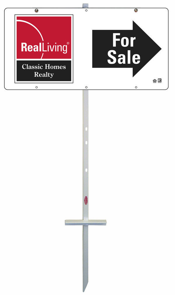 real estate enhanced logo agent for sale sign panel and t-stake sign unit, 24 GA steel 12h x 24w