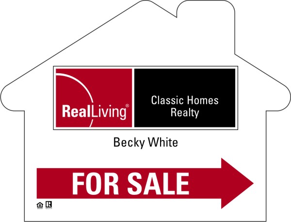 Enhanced Logo House Shaped For Sale Sign Panel, 4mm corrugated plastic 18h x 24w