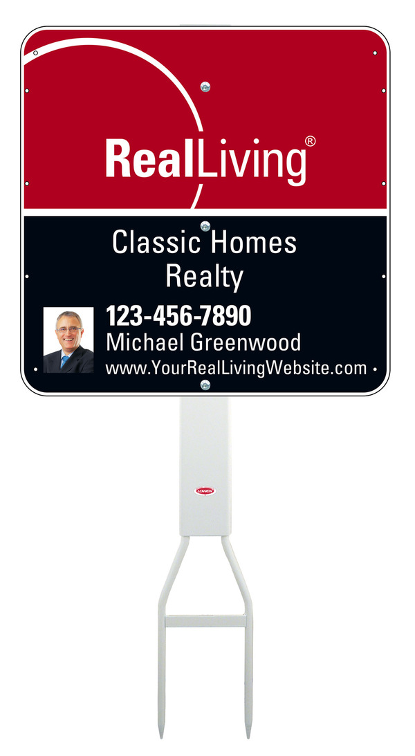 Footbar stake and enhanced logo photo sign panel unit, .050 polyethylene 24h x 24w