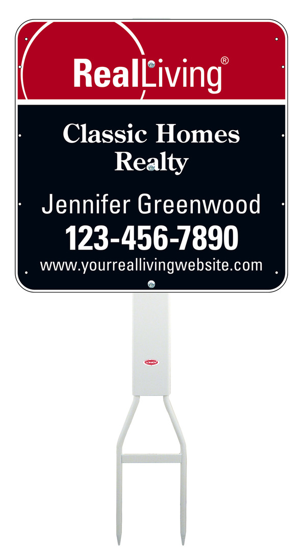 Footbar stake and enhanced logo agent sign panel unit, .050 polyethylene 24h x 24w