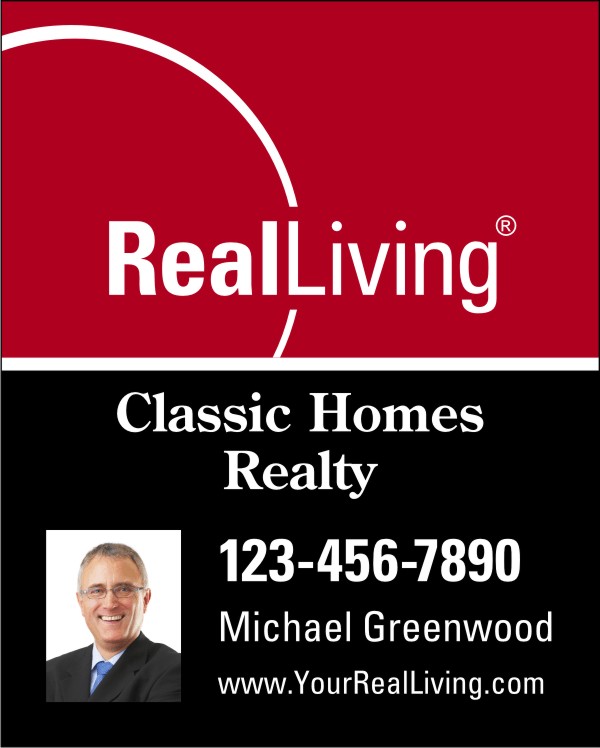 enhanced logo hanging agent photo sign panel, 24 GA steel 30h x 24w