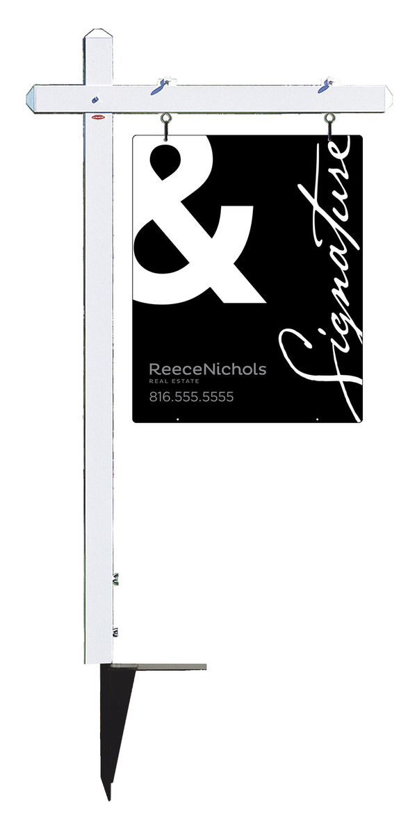 Sign Post and Reflective Office Sign Panel Unit, 30h x 24w, Steel