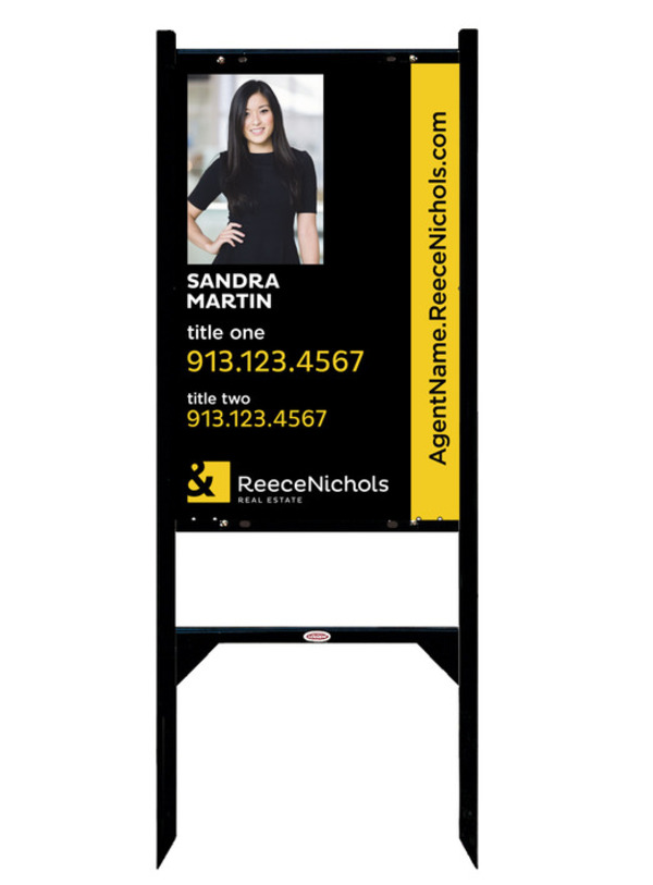 Angle Iron Frame with One Rider Insert and Sign Panel Unit, 28h x 18w