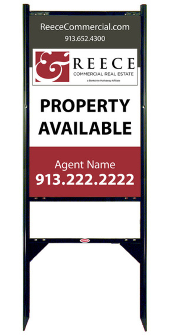 Angle Iron Frame with One Rider Insert and Commercial Sign Panel Unit, 28h x 18w