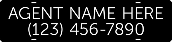 Agent Name Sign Rider, 6h x 24w, Steel