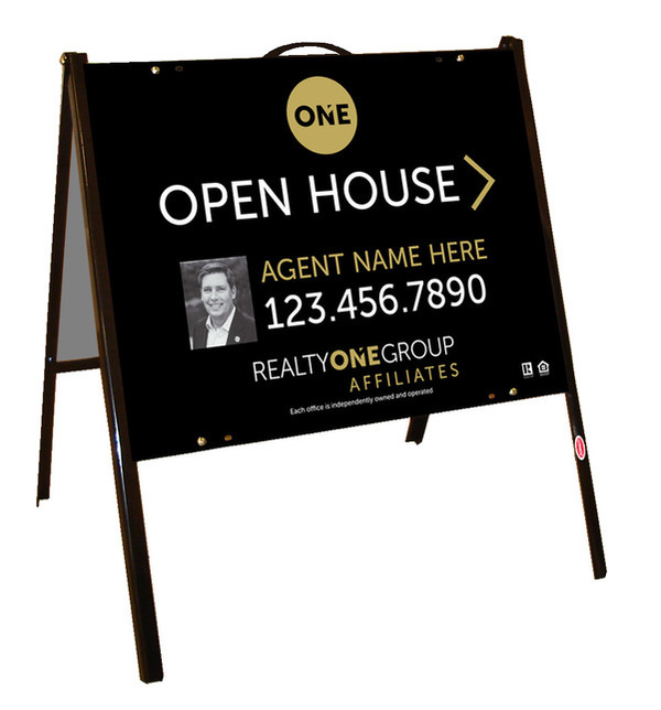 Open House A-Frame and Agent Photo Sign Panel Unit, 18h x 24w, .050 Poly