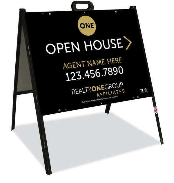 Open House A-Frame and Agent Sign Panel Unit, 18h x 24w, Steel
